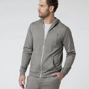 Vuori Men's Light Gray Zip-Up Sweater